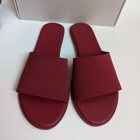 ROTHY'S THE SLIDE SLIP ON SANDALS RED SANGRIA - Picture 3 of 10